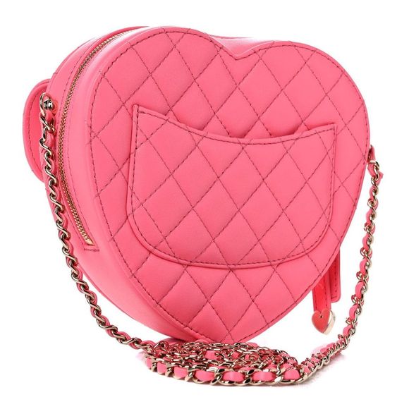 Chanel Pink Heart Bag 22S CC In Love Leather Crossbody bag NEW Authentic - Picture 9 of 15